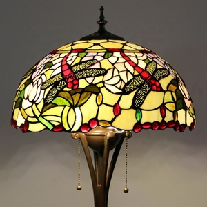 Lampe de sol LED en verre coloré traditionnel LongHuiJing, diamètre 16 pouces, abat-jour multicolore pour usage résidentiel - Product Image 5