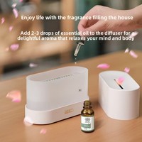 Diffuseur d'arômes à effet flamme, humidificateur à LED 7 couleurs, brume froide ultrasonique, huile essentielle, simulation de feu réaliste pour la maison