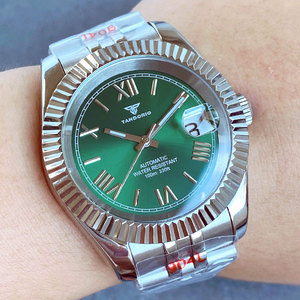 Tandorio 36mm/39mmメンズ20ATMダイブウォッチ | NH35A自動機械式サファイアガラスホワイトダイヤルゴールドローマ数字ブレスレット - Product Image 3