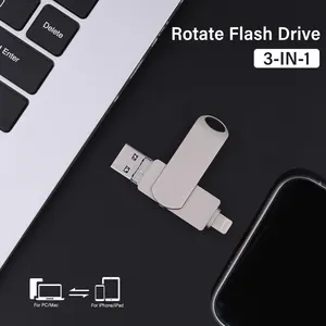 Otg Thumb Drives Usb 3.0 Flash Drive Pendrive 128GB U Disk 256GB 3 In 1 Memory Stick For IPhone PC Cle Usb Flashdrive