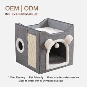 Casa <span class=keywords><strong>Cueva</strong></span> para Gatos Plegable de Sisal con Rascador y Pelota Esponjosa, Moderna, para Interiores, de Gran Espacio, con Agujero de Escondite - ¡Gran Oferta! - Product Image 1