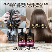 Shampooing Capillaire Bio Vegan à l'Oignon Rouge OEM, Biotine, Kératine, Anti-Pelliculaire, Anti-Frisottis, Nourrissant, Lissant, Hydratant, Anti-Chute