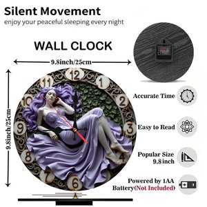 Round Wooden Wall <b>Clock</b> 25x25Cm <b>Silent</b> Non Ticking Natural Wood Home Decor <b>Clock</b> - Product Image 2