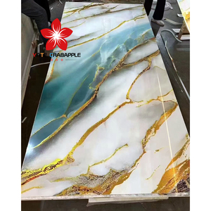 Tấm ốp tường trang trí bằng đá cẩm thạch sang trọng hiện đại, phủ UV <span class=keywords><strong>PVC</strong></span> nguyên tấm, bán trực tiếp từ nhà máy, dành cho khách sạn, biệt thự - Product Image 6