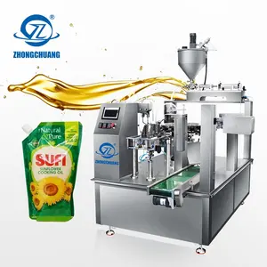 1KG Premade Bag Packaging Tomato Paste Sauce Sunflower Cooking Oil Packing Standing Spout Doypack Pouch Liquid Filling Machine