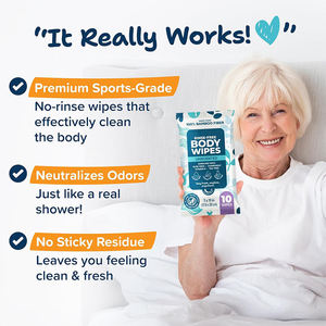 Lingettes de douche jetables écologiques antibactériennes sans parfum pour adultes, emballées individuellement, pour le <span class=keywords><strong>corps</strong></span> entier, marque distributeur - Product Image 3