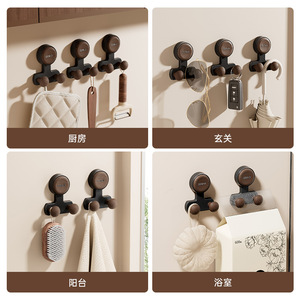 Ggw Suction Cup <b>Hook</b> <b>Wall</b> Mounted Self Adhesive Coat Rack For Bathroom Entryway Door With Strong Load Bearing Capacity - Product Image 5