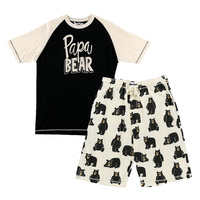 Pantalon court à manches courtes de grande taille Ensemble de pyjama Vêtements de nuit d'été avec imprimé mignon pour femmes/hommes Logo personnalisé OEM Prix d'usine