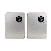 LOGO personnalisé Jeu De Cartes Rectangle Argent Emballage Boîtes En Métal avec L'insertion D'EVA
