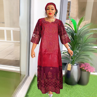H & D Vêtements africains pour robe grande taille Robe riche en bazin