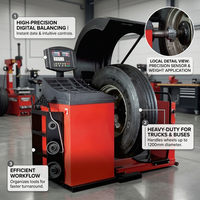 Équilibreuse de roues professionnelle pour camions 220V 380V Précision ±10g 180 tr/min pour l'équilibrage des pneus de semi-remorques et de véhicules lourds