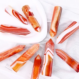 من الشركة المصنعة للبيع المباشر موك صغير مقبول حجر مصقول الشفاء الروحي ساردونيكس برج طاقة كريستال أحمر نقطة ساردونيكس - Product Image 3