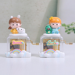 Yu Mo Cute Girl Hand Crank <b>Music</b> <b>Box</b> Resin Decorative Gift For Children - Product Image 4