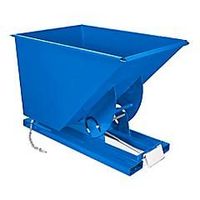 Bac à déchets auto-vidant portable bleu en acier inoxydable avec moteur et pompe, capacité 1000-2500 kg, collecteur de déchets à 4 roues