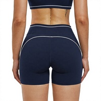 Shorts de sport pour femme, effet push-up, avec coutures contrastées, leggings courts, extensibles dans 4 directions, shorts de yoga taille haute, contrôle du ventre