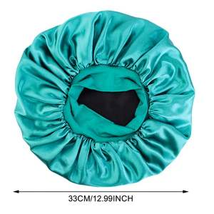 Low Moq Logotipo personalizado Patrón Embalaje Satin Hair Bonnet Doble capa Unisex Sleep Cap - Product Image 2