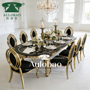 Modern Gold Design Stainless Steel <b>Dining</b> <b>Table</b> for Hotel Wedding Events Living Room - Product Image 6