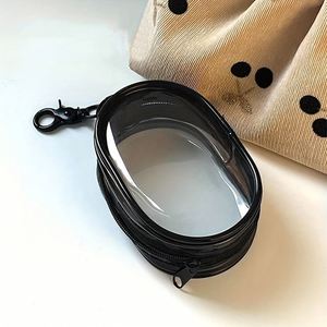 Portable <b>Mini</b> Clear Zipper <b>Storage</b> Bag with Handy Keychain Loop Versatile Cable Management & Organizer for Earphones Chargers - Product Image 4
