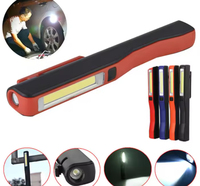 Lampe de travail LED rechargeable avec logo personnalisé, lampe torche COB avec clip magnétique, charge USB, lampe de poche, lampe d'inspection