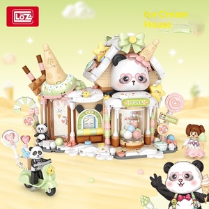 LOZ 1383 Panda Tea House Mini Blocchi da Costruzione, Modello di Costruzione Dettagliato con Vista sulla Strada, Decorazione da Scrivania Fai-da-te - Product Image 2