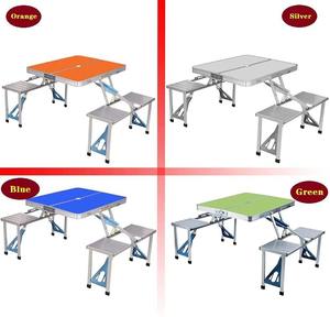 Ensemble de <span class=keywords><strong>table</strong></span> et de chaises pliantes en alliage d'aluminium moderne de haute qualité avec trou pour parasol, portable pour la plage, le pique-nique, le <span class=keywords><strong>camping</strong></span> - Product Image 3