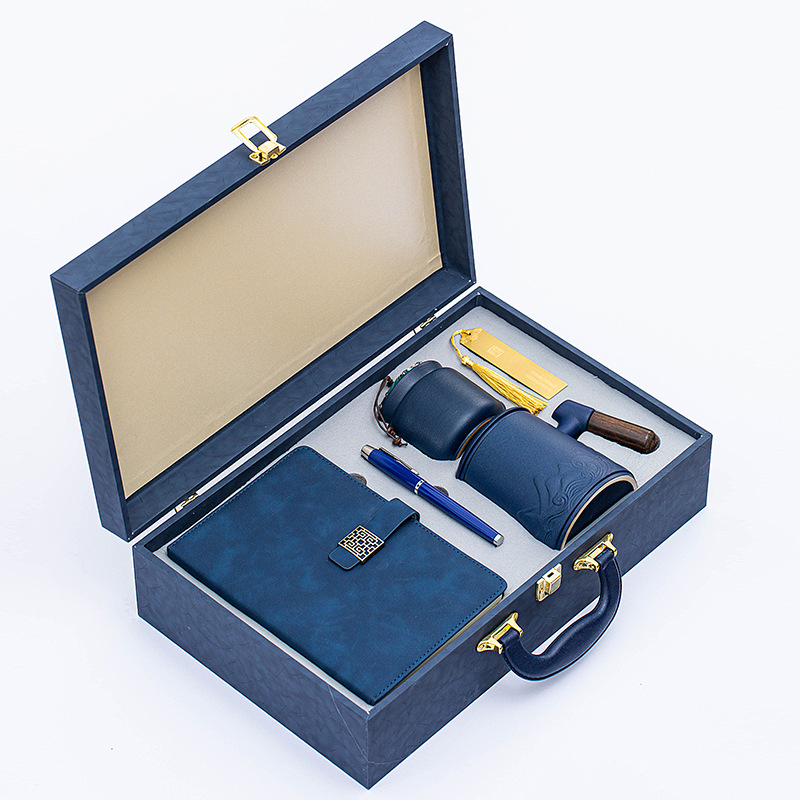 Ensemble de 5 pièces pour le bureau : tasse, théière [bleu professionnel]