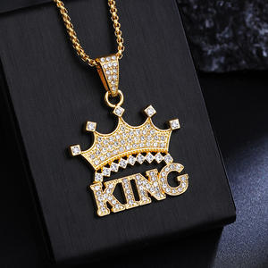 Nuevo Collar con Colgante <span class=keywords><strong>de</strong></span> Corona <span class=keywords><strong>de</strong></span> Rey a la Moda con Cadena <span class=keywords><strong>de</strong></span> Cuerda, Chapado en <span class=keywords><strong>Oro</strong></span>, Estilo Hip Hop, para Uso Diario <span class=keywords><strong>de</strong></span> Hombres y Mujeres - Product Image 5