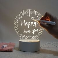Lampe de table intelligente DIY à effet 3D en acrylique, lampe de nuit LED illusion de haute qualité, veilleuses décoratives - Grande Vente