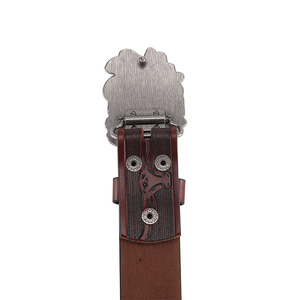 Westal Vintage mujeres cinturones de cuero de vaca de lujo en relieve placa completa hebilla grano cinturón de cuero genuino para hombres - Product Image 6