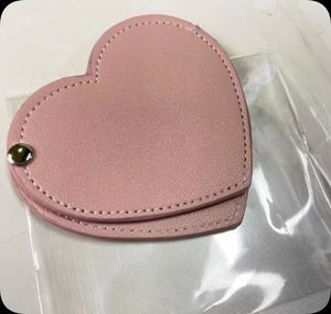 Wholesale Cute Pocket Small <b>Mirror</b> PU Leather Heart Shape Mini Travel <b>Compact</b> <b>Mirror</b> - Product Image 2