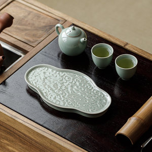 Guanlan Banana Moon Color Begonia Cloud Pattern Ceramic <b>Tea</b> Tray Flat Multi-Purpose <b>Tea</b> <b>Set</b> Holder For Home Use - Product Image 1
