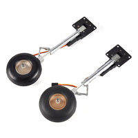 Par de trenes de aterrizaje principales eléctricos retráctiles extra altos para avión RC, rueda de 3 pulgadas, pata metálica ZY15091SM 13001