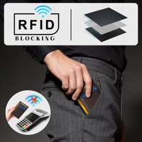 Dompet Pria Kulit Asli Vintage Crazy Horse Anti RFID, Tempat Kartu Kredit, Model Pendek untuk Saku Depan dengan Lapisan Nilon
