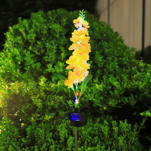 Solar Orchid Flower <b>Light</b> <b>LED</b> Waterproof Outdoor Garden Stake Lamp Free Standing Decorative Landscape Lighting - Product Image 1