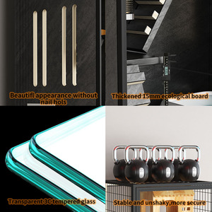 Villa pour chat de luxe en bois massif avec enclos en verre anti-poussière, <span class=keywords><strong>2</strong></span> et 3 niveaux, grand espace, château pour chat, meuble pour animaux de compagnie - Product Image 4