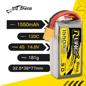 Batería LiPo TATTU R-Line Gold Brick 1550mAh 120C 4S 6S 14.8V 22.2V para Drones de Carreras FPV - Product Image 2
