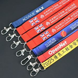 Personalized Custom Printed Logo Various Colors Neck Strap <b>Polyester</b> <b>Lanyard</b> Tape Ribbon for ID Badges - Product Image 1