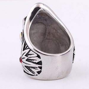 Anillo de Calavera de Payaso de Acero de Titanio Estilo Europeo Americano Vintage, Diseño de Dos Tonos, Joyería para Hombre, Regalo - Product Image 3