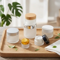 Contenant Cosmétique de Luxe Vide, Petit Pot en Verre de 15g pour Crème Visage, Yeux, Lèvres et Baume à Lèvres
