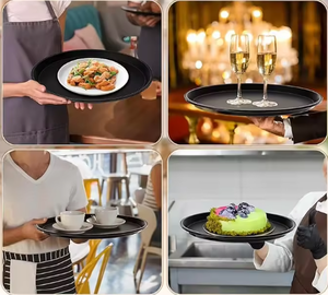 Vendita calda popolare rotondo Non-Skid vassoio da portata cucina vassoio di servizio cena vassoio Fast Food - Product Image 6
