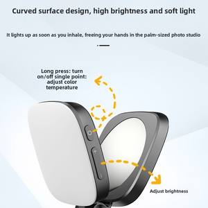 Nouvelle Lampe d'appoint magnétique F-662 pour téléphone, avec miroir et design extensible, compatible MagSafe, pour vidéoconférence et diffusion en direct - Product Image 4