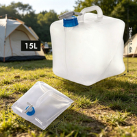 Sac de stockage d'eau pliable portable, sac d'eau en plastique pliable avec poignée, conteneur d'eau pour le camping en plein air