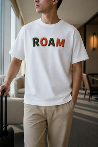T-Shirt Personalizzata con Ricamo 3D a Rilievo, Collo Tondo e Maniche Corte, con Scritta Originale ROAM Trail - Product Image 6