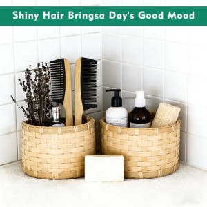 Peine de Dientes Anchos de Bambú Portátil, Cepillo Desenredante Antiestático de Moda, Peines de Dientes Finos para Cabello Natural Rizado, Ondulado y Seco - Product Image 4