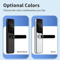 Serrure intelligente TT Lock, empreinte digitale, mot de passe, carte, télécommande, application cloud, alliage d'aluminium, porte en bois, sécurité de niveau B pour la maison et l'hôtel