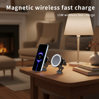 Chargeur de voiture sans fil magnétique à charge rapide 15 W, fixation sur grille d'aération - Antidérapant, maintien stable pour tous les smartphones