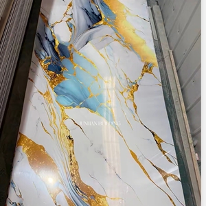 Plaque <span class=keywords><strong>PVC</strong></span> UV Effet Marbre Écologique, Imperméable, Ignifuge, Design Moderne pour Décoration Murale de Hall et Chambre - Product Image 2