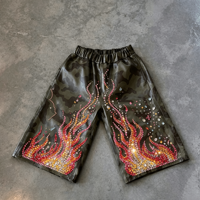 Fabricant de vêtements Ouna, streetwear personnalisé de haute qualité, shorts cargo 3/4 pour hommes, imprimé camouflage, cuir vintage, strass