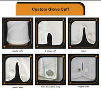 Gants de défilé blancs de fanfare en coton avec manchette en plastique