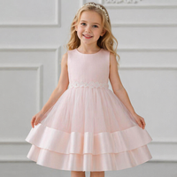 D30991 Robe pour bébé fille en vente chaude, sans manches, en dentelle, à fleurs